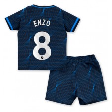 Chelsea Enzo Fernandez #8 Bortedraktsett Barn 2023-24 Kortermet (+ korte bukser)